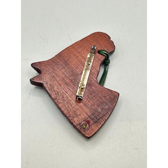 Vintage Wooden Horse Head Brooch Pin Hand Carved Collectible Animal Jewelry - Picture 5 of 7